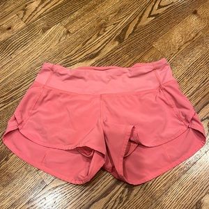 Lululemon Pink Speed Up Shorts Size 2 2.5”